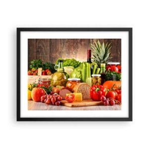 Póster en marco negro - La mesa está lista - 50x40 cm