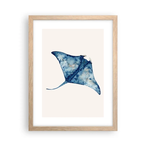 Póster en marco roble claro - La vida en azul - 30x40 cm