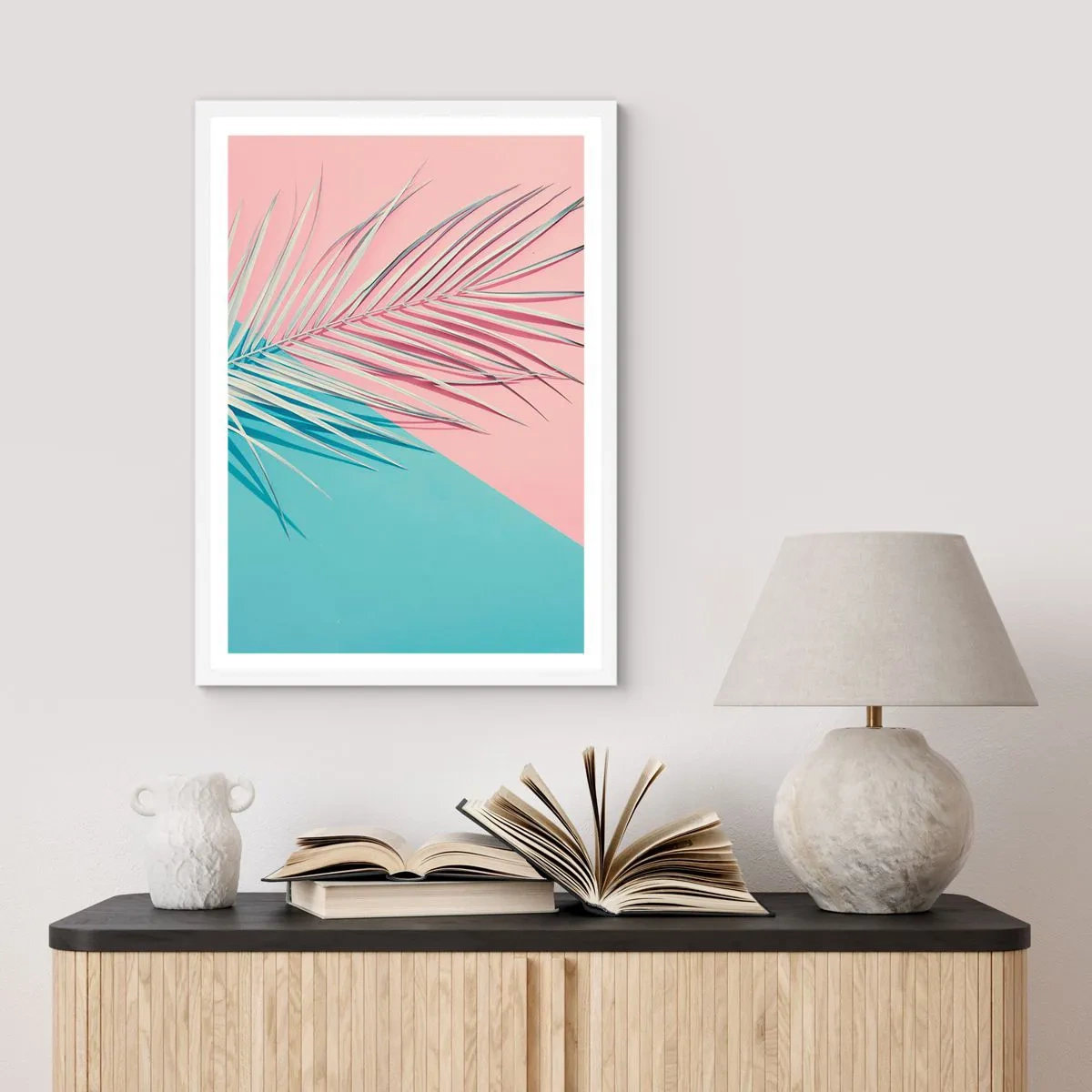 Póster en marco blanco - Impresión tropical - 70x100 cm