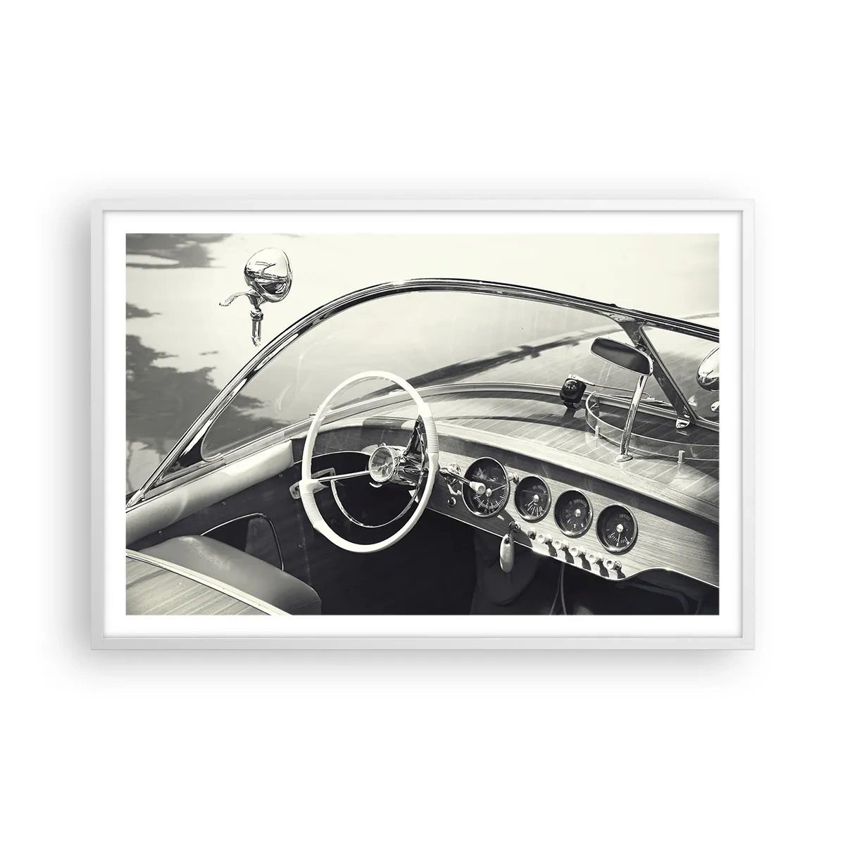 Póster en marco blanco - Tiempo para los ricos - 91x61 cm