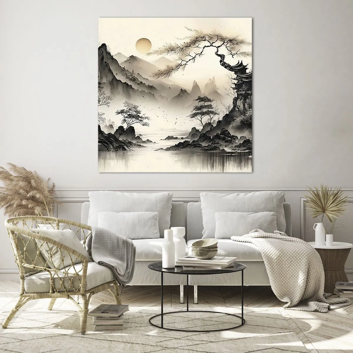 Cuadro sobre vidrio - Impresiones sobre Vidrio - El encanto único de Oriente - 30x30 cm