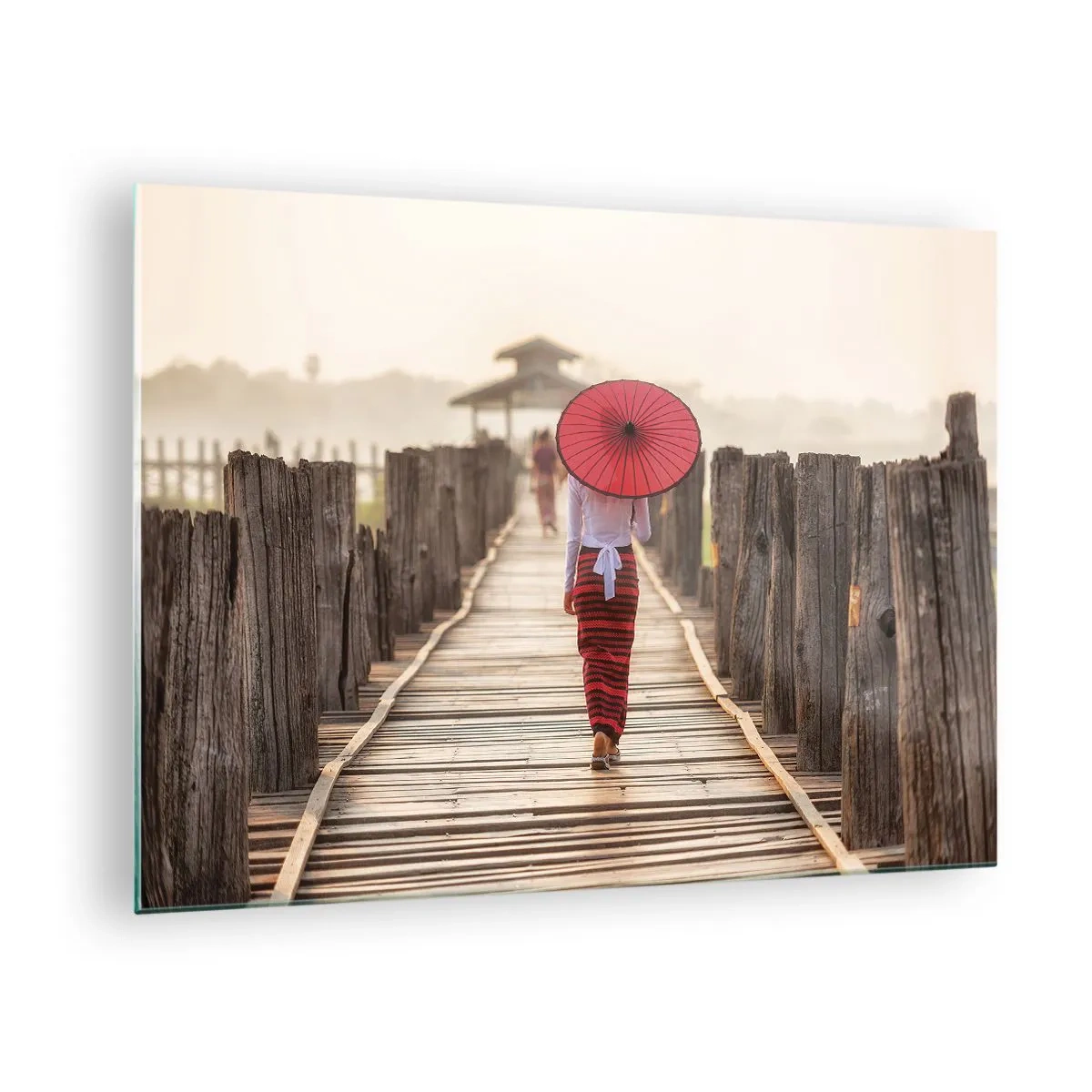 Cuadro sobre vidrio - Impresiones sobre Vidrio - En un viejo puente - 70x50 cm