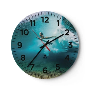 Reloj de pared - Reloj de vidrio - Mundo submarino - 40x40 cm