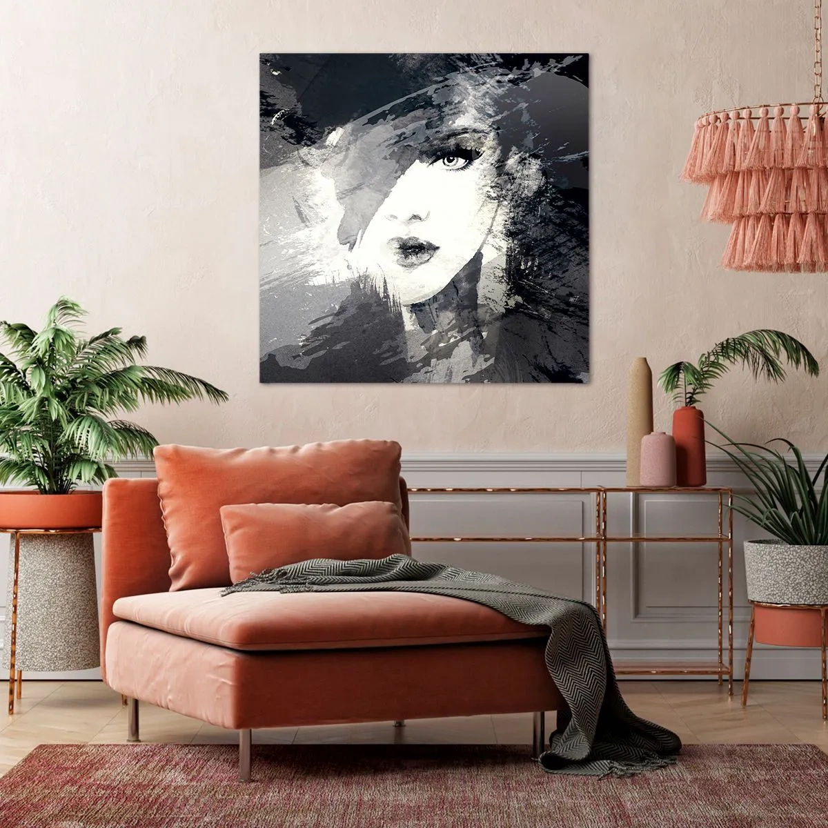 Cuadro sobre lienzo - Impresión de Imagen - Tras un velo gris - 40x40 cm