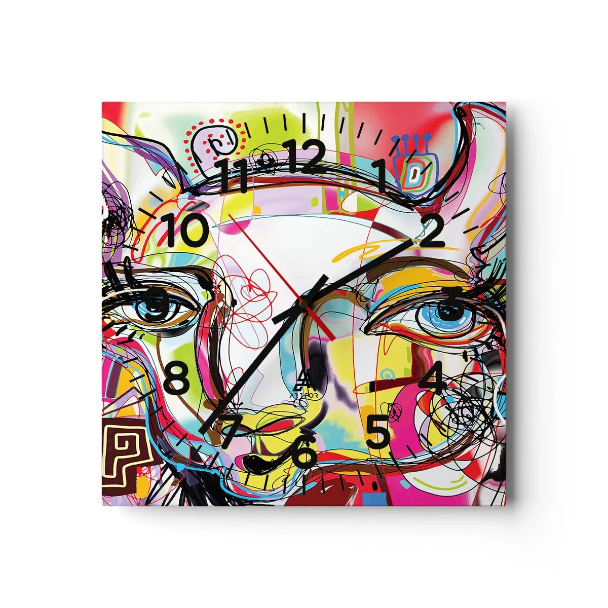 Reloj de pared - Reloj de vidrio - La riqueza de un gato - 40x40 cm