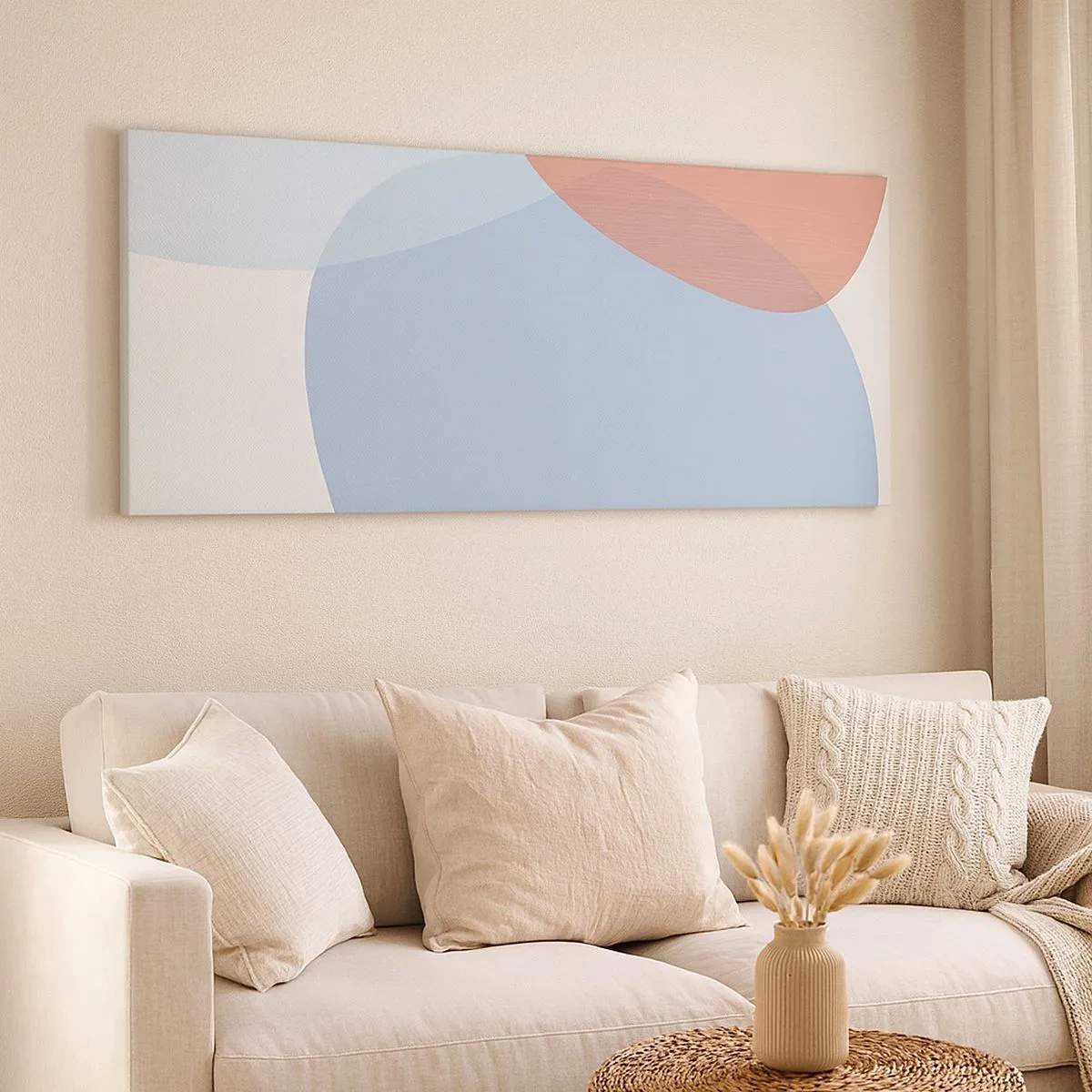 Cuadro sobre lienzo - Impresión de Imagen - Relaciones en colores pastel - 100x40 cm