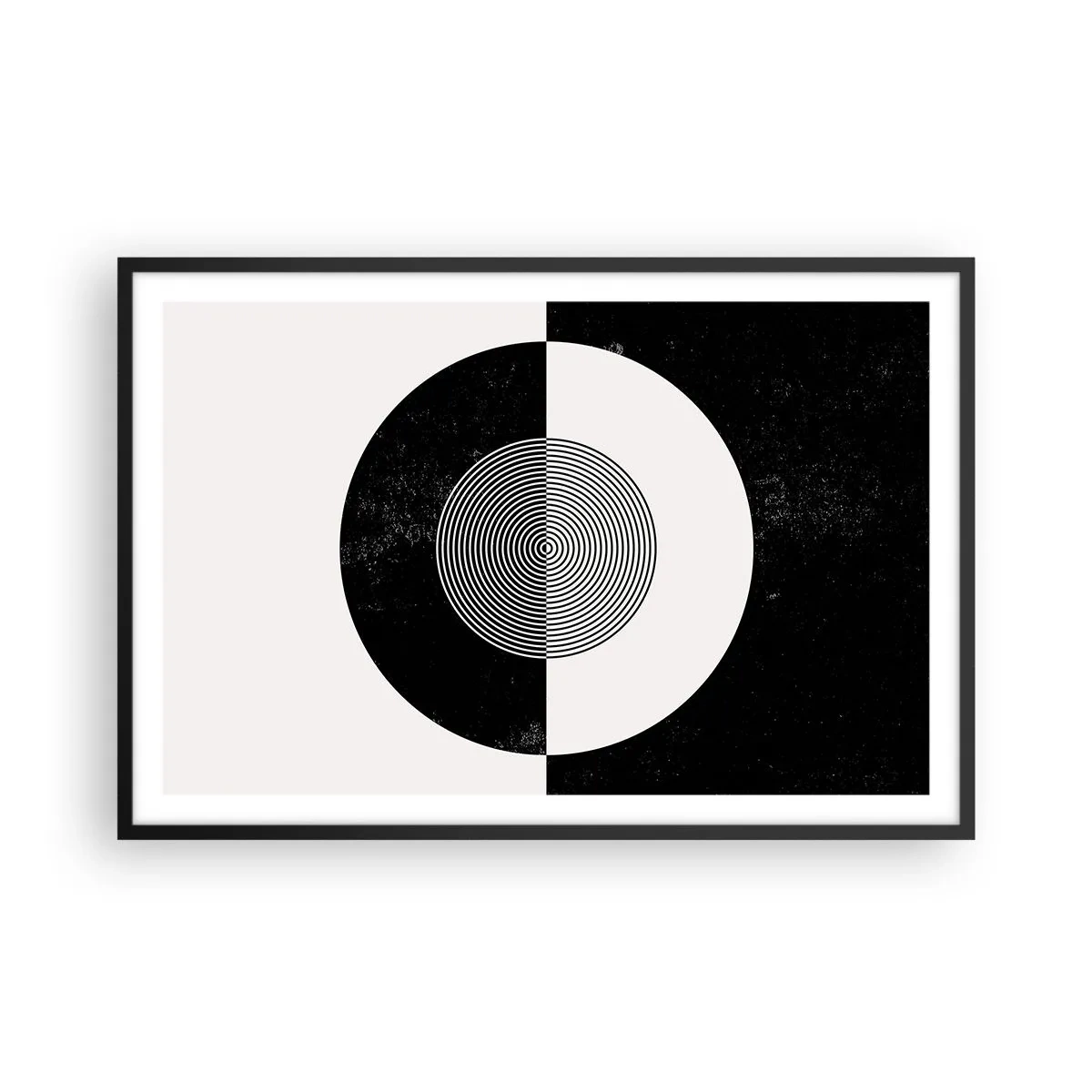Póster en marco negro - Armonía en blanco y negro - 91x61 cm