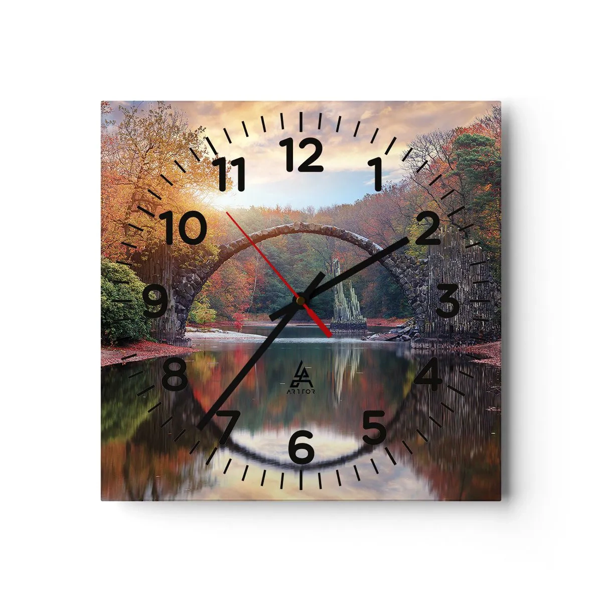 Reloj de pared - Reloj de vidrio - Al otro lado del espejo - 40x40 cm