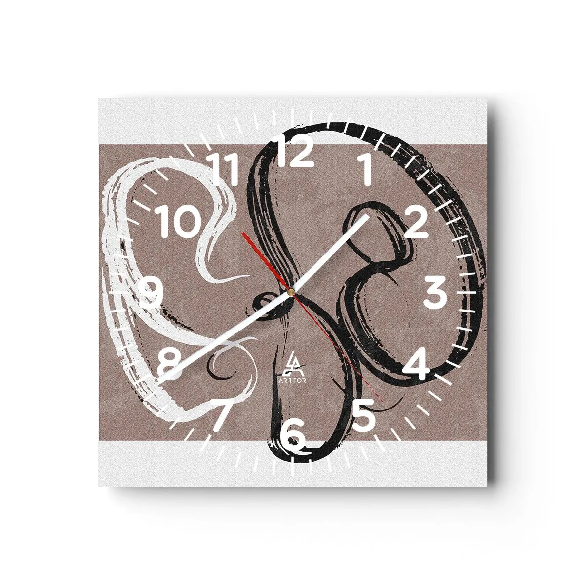 Reloj de pared - Reloj de vidrio - Composición: la búsqueda de la plenitud - 40x40 cm