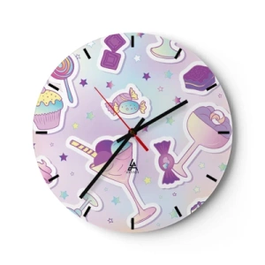 Reloj de pared - Reloj de vidrio - Dulces coloridos en tonos pastel - 30x30cm - Cumplir años todos los días - Decoración de pared moderna para salón, cocina y dormitorio ARTTOR