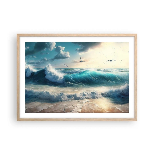 Póster en marco roble claro - La brisa solo para ti - 70x50 cm