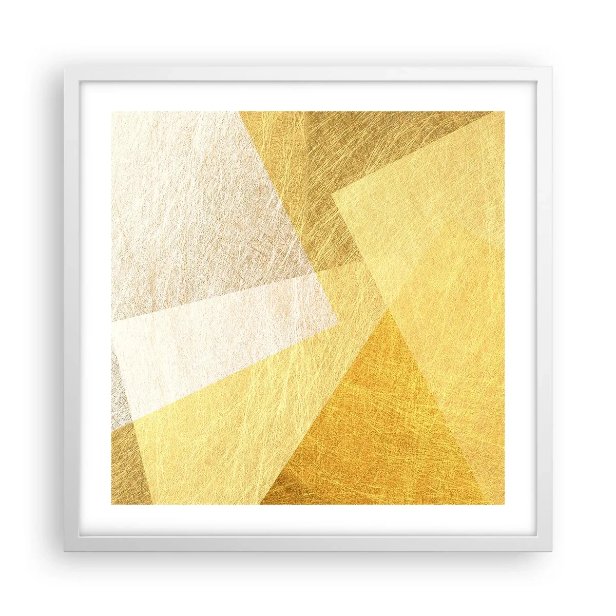 Póster en marco blanco - Tiempo de geometría - 50x50 cm