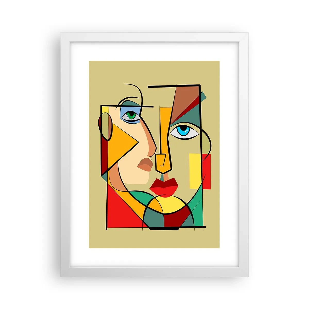 Póster en marco blanco - Una pareja emparejada - 30x40 cm