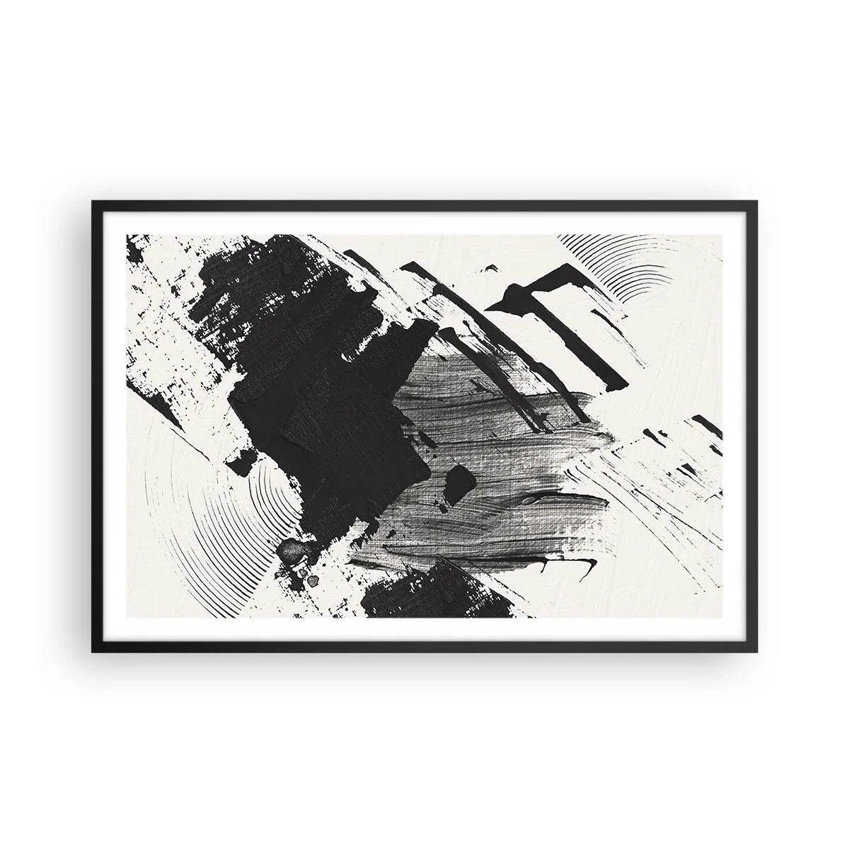 Póster en marco negro - Abstracción: la expresión del negro - 91x61 cm