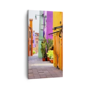 Cuadro sobre lienzo - Impresión de Imagen - El callejón arco iris - 45x80 cm