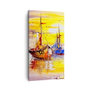 Cuadro sobre lienzo - Impresión de Imagen - Un merecido descanso en el puerto - 45x80 cm