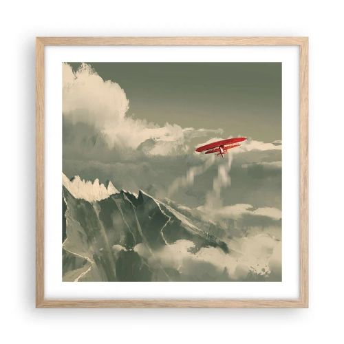 Póster en marco roble claro - Pionero sin miedo - 50x50 cm