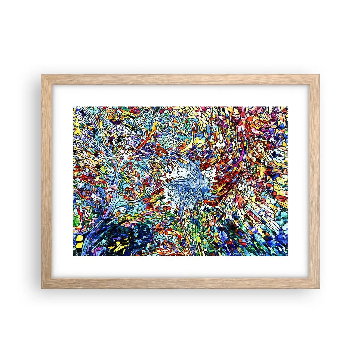 Póster en marco roble claro - Vidriera - 40x30 cm
