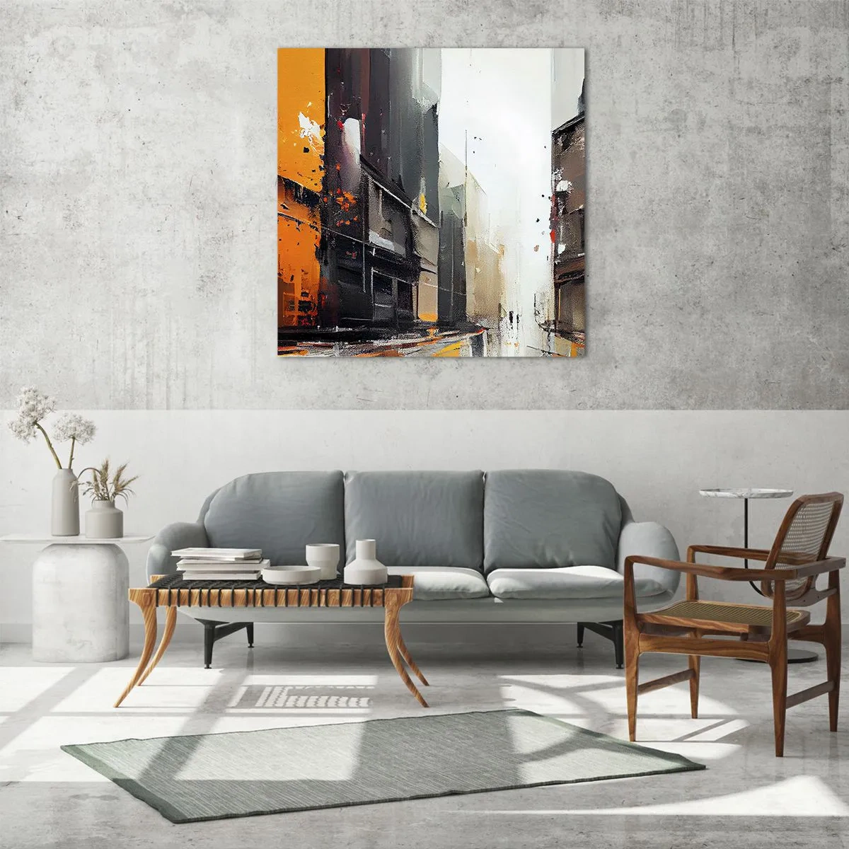 Cuadro sobre vidrio - Impresiones sobre Vidrio - Día lluvioso - 60x60 cm