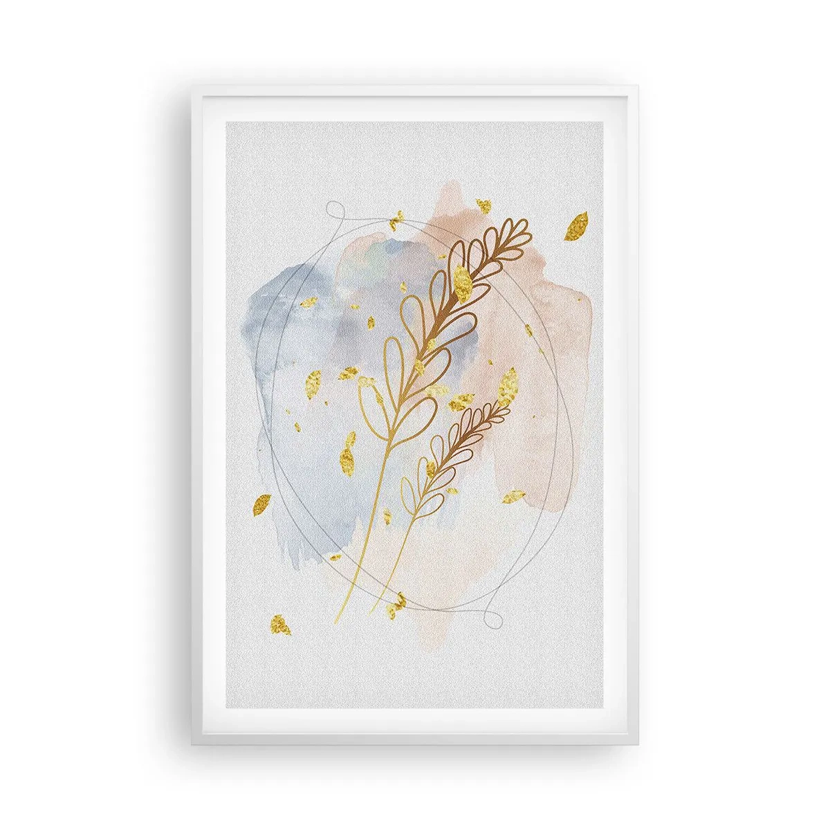 Póster en marco blanco - Ráfaga dorada - 61x91 cm