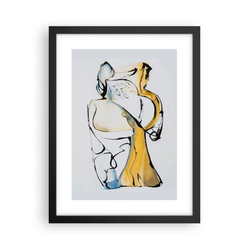 Póster en marco negro - Abstracción de cristal - 30x40 cm