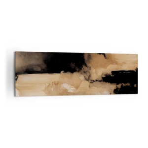Cuadro sobre lienzo - Impresión de Imagen - Composición abstracta en tonos marrones y negros. - 160x50cm - Una abstracción intrigante - Decoración de pared moderna para salón y dormitorio ARTTOR