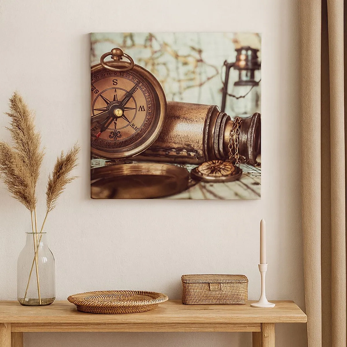 Cuadro sobre lienzo - Impresión de Imagen - Te espera una aventura pirata en el Caribe - 30x30 cm