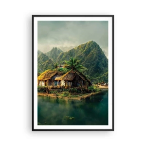 Póster en marco negro - Paraíso tropical - 70x100 cm