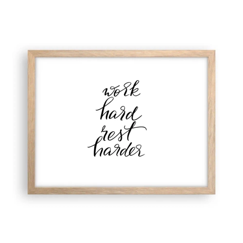 Póster en marco roble claro - Balance de vida - 40x30 cm