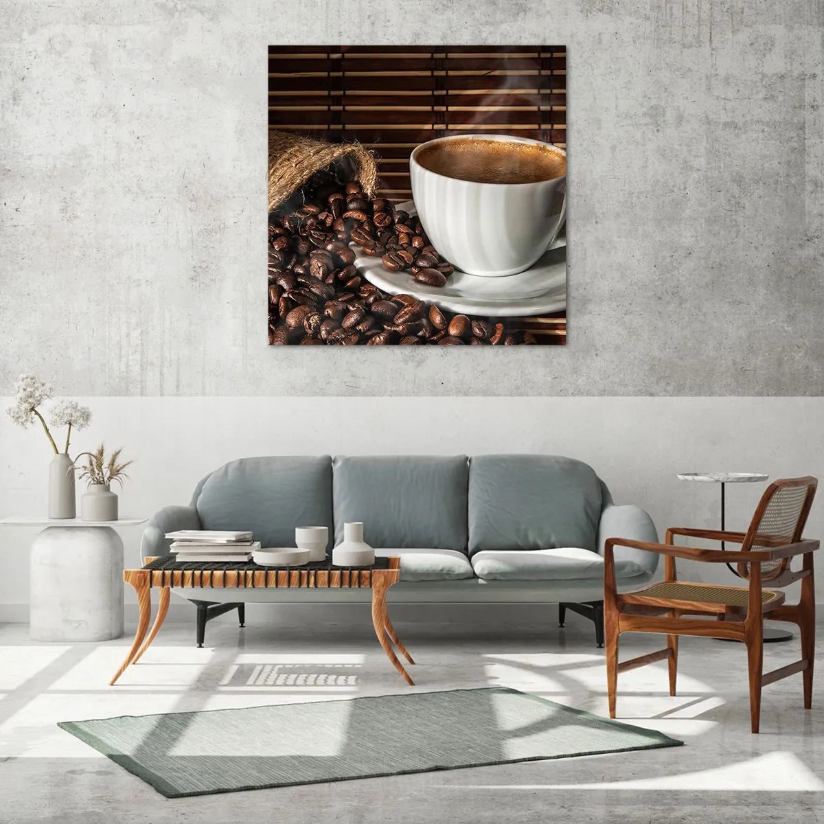 Cuadro sobre vidrio - Impresiones sobre Vidrio - La negrura del carbón, la transparencia del ámbar - 30x30 cm