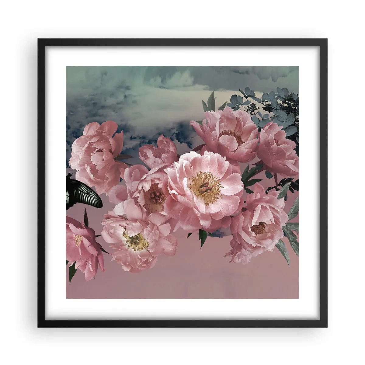 Póster en marco negro - La cúspide del romance - 50x50 cm