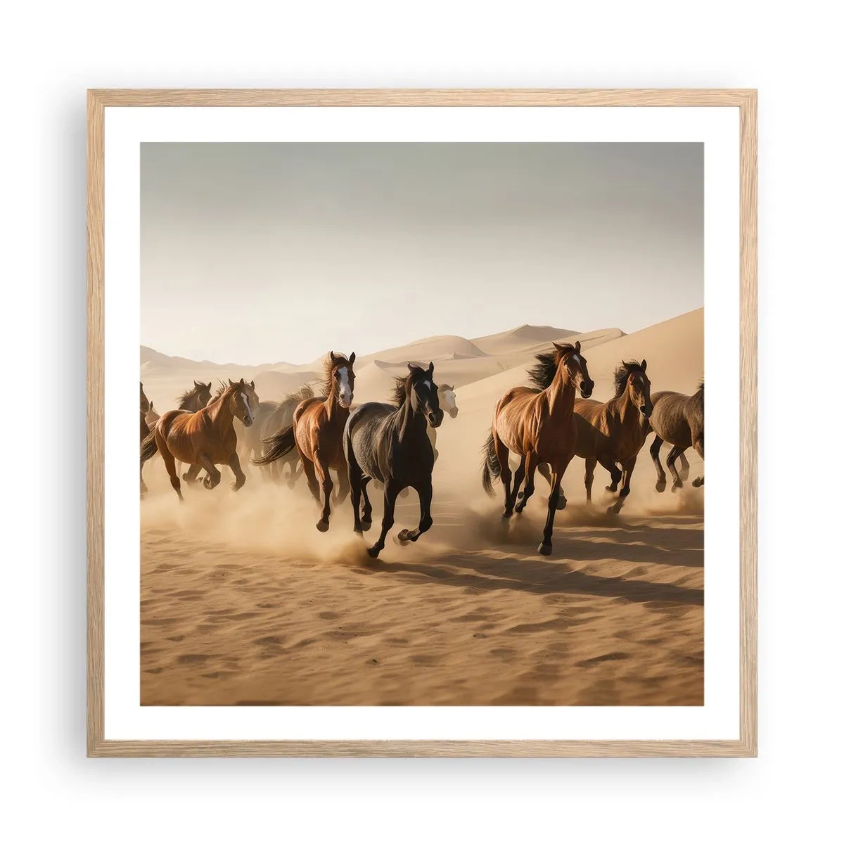 Póster en marco roble claro - Libre como el viento - 60x60 cm