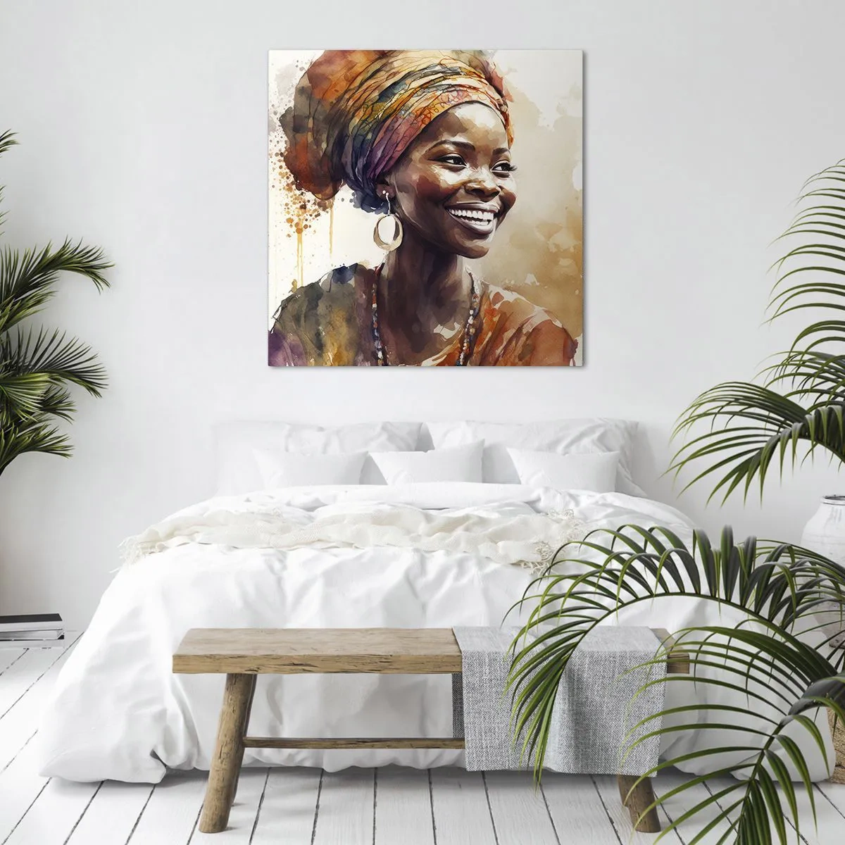 Cuadro sobre lienzo - Impresión de Imagen - Reina africana - 40x40 cm