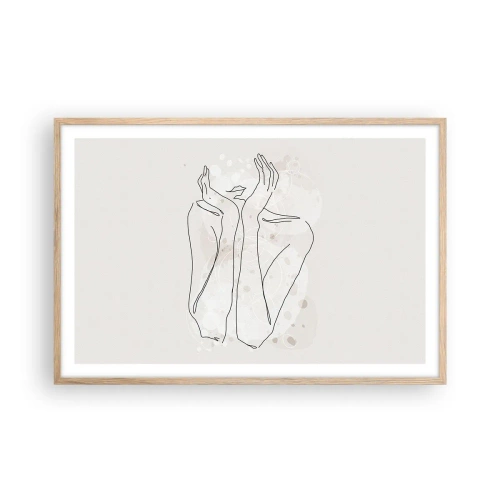 Póster en marco roble claro - Un momento de ensueño - 91x61 cm