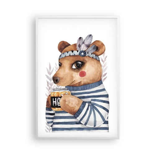 Póster en marco blanco - Dulce oso - 61x91 cm