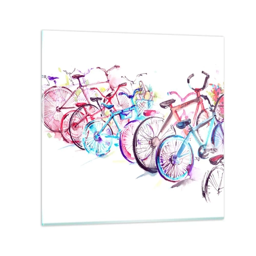 Cuadro sobre vidrio - Impresiones sobre Vidrio - Reunión de ciclistas - 70x70 cm