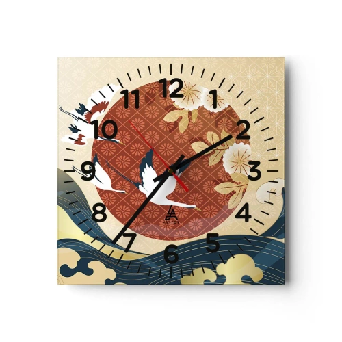Reloj de pared - Reloj de vidrio - Un cuento de hadas japonés - 30x30 cm