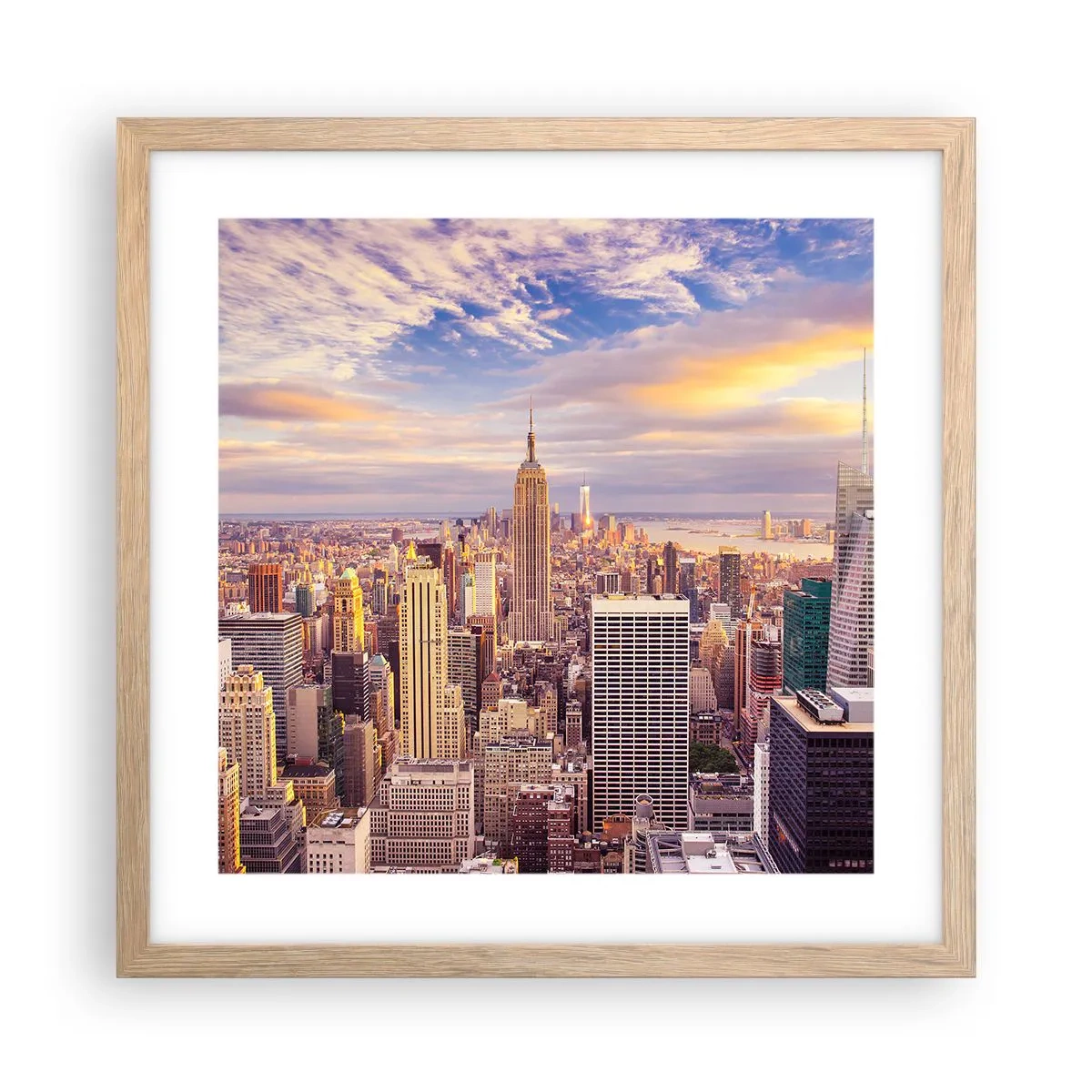 Póster en marco roble claro - Alcanzar las nubes - 40x40 cm