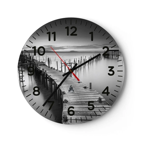 Reloj de pared - Reloj de vidrio - La calma de una orilla olvidada - 40x40 cm