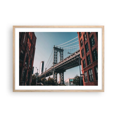 Póster en marco roble claro - Sobre el fluir de la ciudad - 70x50 cm