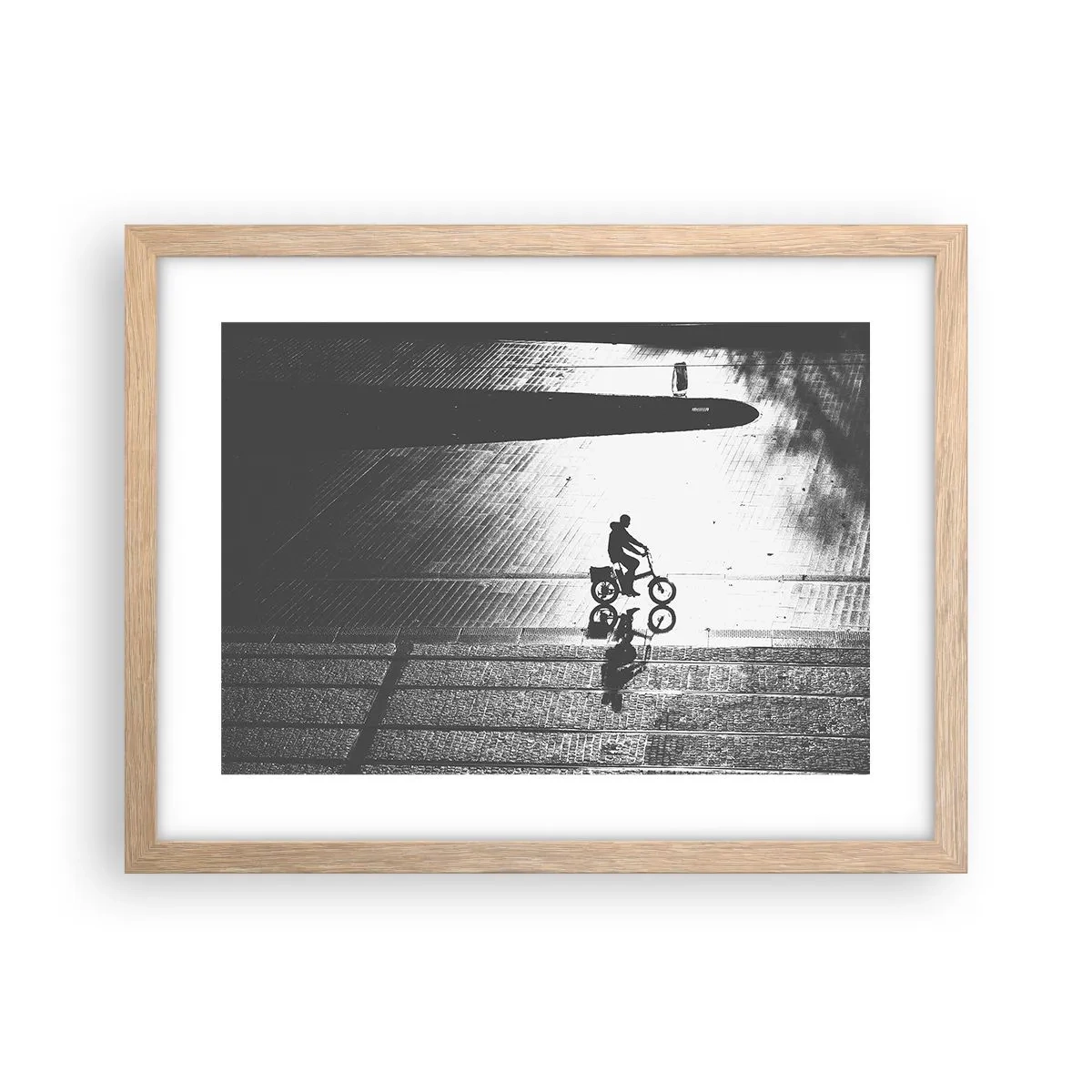 Póster en marco roble claro - Adelante, a través de la ciudad - 40x30 cm