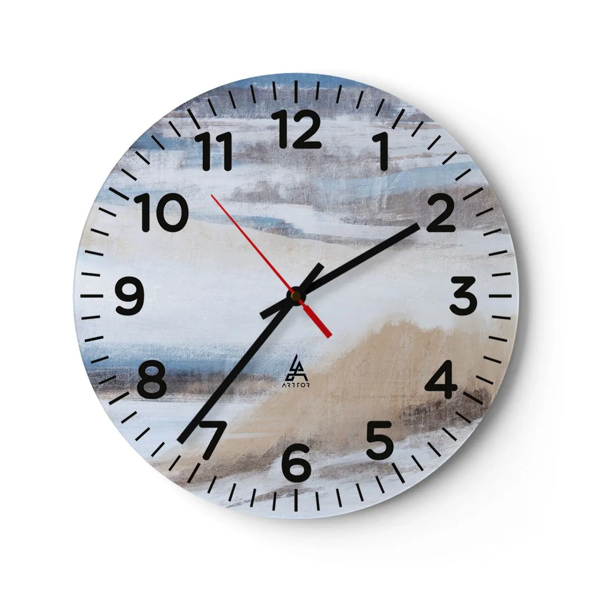 Reloj de pared - Reloj de vidrio - Composición invernal - 30x30 cm