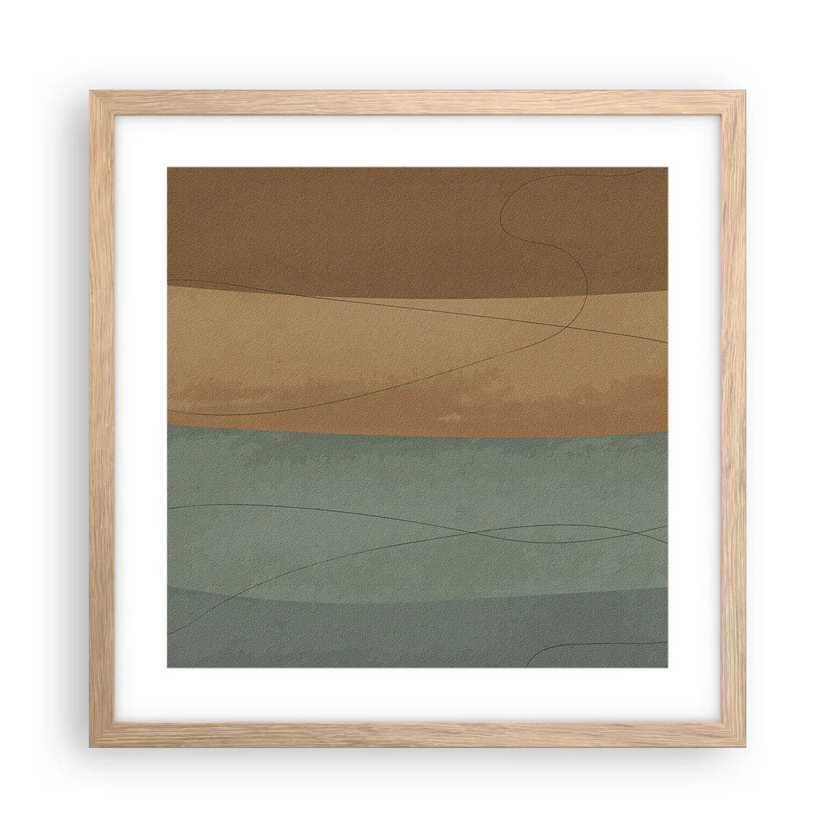 Póster en marco roble claro - Composición horizontal - 40x40 cm
