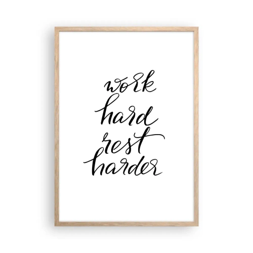 Póster en marco roble claro - Balance de vida - 50x70 cm