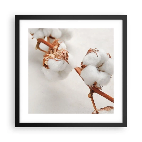 Póster en marco negro - Un suave tacto - 40x40 cm