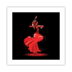 Póster - El espíritu ardiente del flamenco - 40x40 cm
