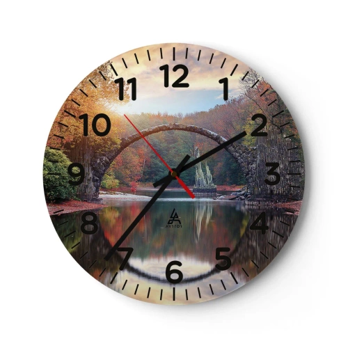 Reloj de pared - Reloj de vidrio - Al otro lado del espejo - 40x40 cm