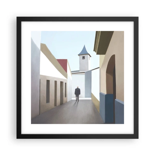 Póster en marco negro - Paseo soleado - 40x40 cm