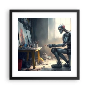 Póster en marco negro - El acto de creación - 40x40 cm