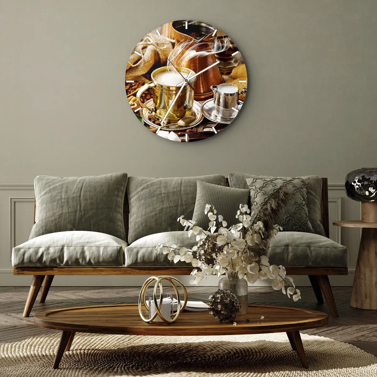 Reloj de pared - Reloj de vidrio - Que tengas un buen día - 30x30 cm